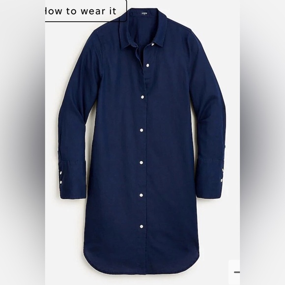 J. Crew Tops - J. Crew beachware linen cotton blend beach shirt dress size XXS